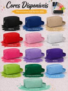 Kit 5 Plain Toiletry Bags Without Print To Personalize Gift - Navy Blue - View 3