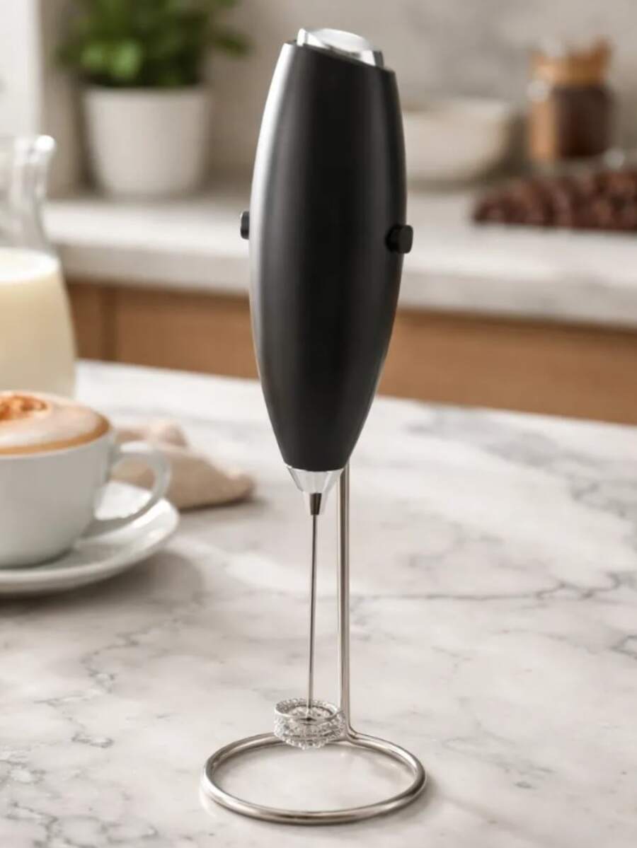 Handheld Electric Milk Frother Coffee Mixer - Black - View 1
