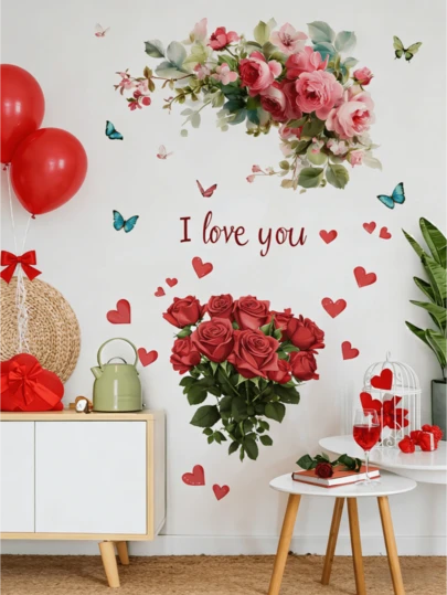 1 miếng dán tường chủ đề hoa hồng, hoa hồng màu nước hồng, hoa hồng màu đỏ tía cổ điển, hoa hồng đỏ lãng mạn, tươi mát và dịu nhẹ. Decal dán tường hoa, nhãn dán tường tự dính chống thấm nước, biến đổi không gian tường, trang trí ngày Valentine, trang trí phòng cưới, trang trí phòng tắm, nhãn dán tường hoa, trang trí lãng mạn, trang trí tạo không khí. Thích hợp cho phòng ngủ/phòng khách/phòng tắm/phòng cưới/lối vào/trang trí gương.