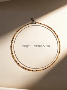 1条波西米亚风串珠眼镜链，亚克力时尚眼镜装饰链，硅胶防滑眼镜挂绳，眼镜/老花镜带，可爱眼镜链，时尚眼镜挂绳（不含眼镜） - 彩色 - 查看 6
