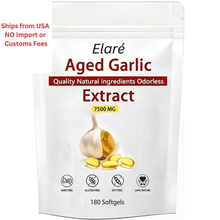 SAPURAIS Elare Aged Garlic Extract - 7500mg Odorless, 180 Count (Pack Of 1) - 1 - 查看 1