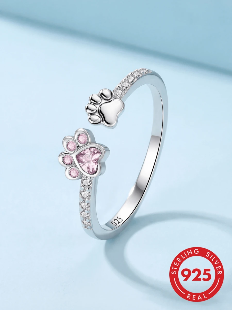 1 chiếc nhẫn bạc 925 hình móng vuốt dễ thương, thích hợp làm quà tặng hẹn hò, dự tiệc, kỷ niệm, trang sức tinh tế dành cho nữ. - Bàn chân dễ thương - Xem 1
