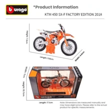 Burago 1:18 Motorcycle Racing Toy Model, KTM Red Bull, Honda, Ducati, Gresini Team, Motorcycle Simulation Alloy Figurine Collection Gift - Multicolor - View 8