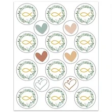 77/154pcs German Sticker Sets | Confirmation Decorative Stickers | 4/8 Stickers For Confirming Communion Gifts Filled With Love For Girls And Boys | Baptism Stickers For Guest Books And Albums - Multicolor - View 7