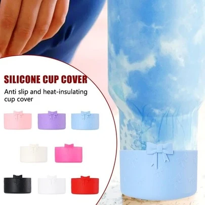 1pc Reusable Silicone Non-Slip Cup Sleeve, Fits 20oz/30oz/40oz Tumblers, Durable And Easy To Clean Accessory To Protect Your Cups From Scratches And Dents - Sports Water Bottle Accessories