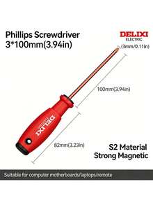 1 chiếc, Tua vít điện Delixi đa chức năng, từ tính mạnh, dụng cụ phần cứng, tua vít - Bó - Xem 10