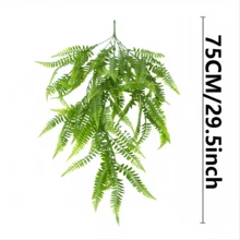 Doraeyun 1/4件裝混色人造吊掛植物，耐陽光、耐雨水、耐褪色、免維護，自然下垂葉片，適用於陽台、花園、牆面裝飾與節日裝飾，四季通用 - 薄荷綠 - 查看 11