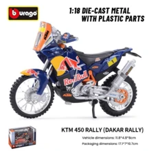 Burago 1:18 Motorcycle Racing Toy Model, KTM Red Bull, Honda, Ducati, Gresini Team, Motorcycle Simulation Alloy Figurine Collection Gift - Multicolor - View 15