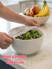 200PCS Colorful Disposable Elastic Bowl Covers, Stretch Food Lids, Dust-Proof And Fresh-Keeping, Great Alternative To Plastic Wrap. Suitable For Bowls, Plates, Fruits, Bread Proofing, Picnics, Camping And Daily Kitchen Use - Multicolor - View 9