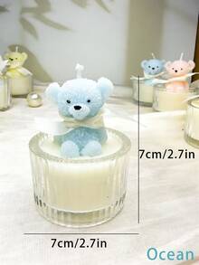 1 cây nến hình gấu dễ thương, quà tặng sinh nhật hình gấu đáng yêu, giá đỡ nến trang trí nhà cửa, lý tưởng cho Ngày Valentine, Ngày của Mẹ, trang trí nội thất, quà tốt nghiệp và quà tặng cho phụ nữ. - Gấu thủy tinh nhỏ - Xem 14