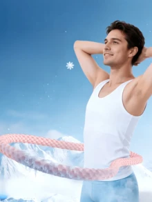 冰丝加重塑身腰带，柔软亲肤健身环，带按摩凸点，成人静音腰部保护 - 彩色 - 查看 4