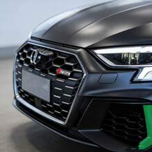 奥迪S Line S标志前格栅发动机盖徽标贴纸，适用于A4 B6 B8 S1 S2 S3 S4 S5 S6 A1 A3 A6 C5 A5 A8车型 - A - 查看 3