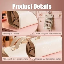 1pc Women's Large Capacity Expandable Makeup Bag Jewelry Organizer 4-In-1 Waterproof Cosmetic Bag With Detachable Inner Pouch, Suitable For Female Travel - View 5