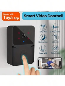 The Smart Doorbell Features High-Definition Video From The Camera And Enhanced Night Vision, As Well As A Voice-Changing System. The WiFi Video Doorbell Has A Two-Way Intercom Function And Is Rechargeable, Enabling Seamless Home Monitoring - Black - View 3