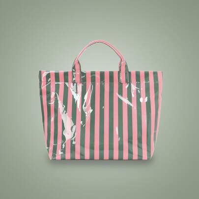 Túi tote kẻ sọc, dung tích lớn, đa năng sử dụng hàng ngày, nhẹ, xách tay, tiện dụng khi đi làm, chất lượng cao, túi du lịch di động.