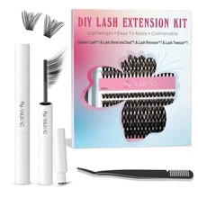 Natural Lash Kit 154Pcs Lash Kit Wispy Eyelash Kit 10-18MIX With And Seal Remover And Tweezers Lash Clusters - 假睫毛套裝 + 工具 + B - 查看 3