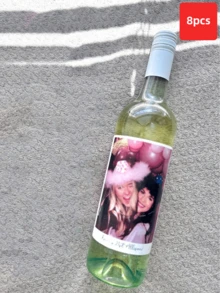 1-8Pcs Customizable Wine Bottle Labels: Stylish And Decorative, These Labels Are Waterproof, Oil-Resistant, And Scratch-Proof. Available In Various Sizes And Supporting Custom Photo Uploads, They Instantly Elevate The Ambiance When Applied To Bottles Of Red Wine, Fruit Wine, Or Sparkling Wine. - Multicolor - View 44