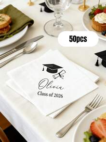 Customized Graduation Tissue, Elegant Graduation Party Decor With Your Name And Graduation Year, Graduation Party Supplies, High-Quality Personalized Event Tissue, 2026 Graduation Party Supplies, Party Games - Multicolor - View 13