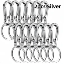 Bộ 12 móc khóa leo núi bằng kim loại mạ vàng bền chắc - Móc khóa leo núi kèm vòng chìa khóa tiện dụng và túi đựng vòng chìa khóa, được trang bị kẹp chắc chắn và móc chìa khóa xe hơi. - Móc khóa mini - Xem 9