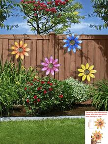 1件/4件装彩色金属花，用途广泛，可用于季节性花园装饰、墙面装饰、门廊装饰、庭院装饰、栅栏装饰、户外悬挂、派对装饰，是理想的园艺用品。 - A - 查看 12