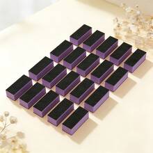 20/10/5/2pcs Buffer Block Sponge Sandpaper Nail File 80/120 Grit 3-Sided Manicure Tools (Purple & Black) - Multicolor - View 10