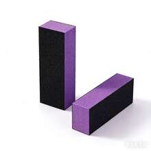 20/10/5/2pcs Buffer Block Sponge Sandpaper Nail File 80/120 Grit 3-Sided Manicure Tools (Purple & Black) - Multicolor - View 8