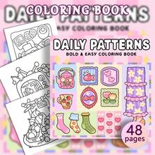 Sách tô màu Daily Patterns Bold & Easy dành cho người lớn và thanh thiếu niên: 48 trang với thiết kế dễ thương, ấm áp và thẩm mỹ, giấy dày 240g cao cấp, các trang tô màu giúp giảm căng thẳng và thư giãn, món quà hoàn hảo cho những người yêu thích tô màu. - Mẫu hàng ngày - Xem 2