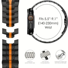 22毫米优质钛金属表带，适用于华为Watch GT6 Pro/GT6/GT5/Pro4 Pro 46毫米、Watch 4/4 Pro 46毫米、GTR 4/3/2 47毫米、小米Watch S4 46毫米、S4 Sport/S3/Color 2升级配件、Forerunner 935、945、945 LTE、955/955 Solar、965、Fenix 7、Fenix 7 Pro、Fenix 8智能手表表带，男女皆宜。 - 鈦色 - 查看 5