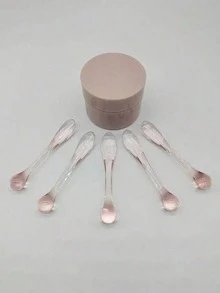 3件套化妆刮勺，面霜面膜泥混合勺，DIY美容工具，吸收滚轮面部按摩器 - 彩色 - 查看 3