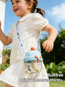 3 Colors Baby Feeding Training Cup | 6 Months+ Baby Weaning Bottle | 300ml Self-Feeding Training Water Cup | Anti-Drop Anti-Leak Straw Cup With Strap For Outdoor Sports And Travel | Independence Day Gift Hot-Selling Style - Multicolor - View 2
