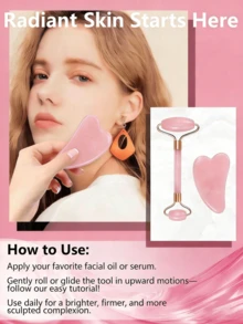 Bộ 2 dụng cụ massage mặt và Gua Sha: Bao gồm 1 con lăn massage hai đầu và 1 dụng cụ Gua Sha hình trái tim. Dụng cụ massage Gua Sha toàn thân, massage, làm đẹp, chăm sóc da, spa, tự chăm sóc, dụng cụ chăm sóc da, chăm sóc da mặt, dụng cụ làm đẹp, massage, dụng cụ massage mặt, con lăn massage mặt giúp giảm sưng tấy vùng mặt, làm dịu làn da mỏng manh và làm lộ vẻ rạng rỡ tự nhiên. Những dụng cụ chăm sóc da tự nhiên này có thể thư giãn cơ bắp và giảm nếp nhăn. - Nhiều màu - Xem 5