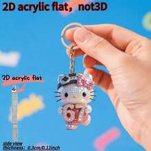 1 móc khóa acrylic 2D hình dáng dễ thương số 67, tiện dụng và trang trí, quà tặng Giáng sinh, thích hợp cho chìa khóa xe, ba lô và ví. - Nhiều màu - Xem 5