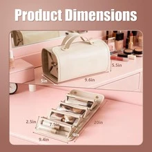 1pc Women's Large Capacity Expandable Makeup Bag Jewelry Organizer 4-In-1 Waterproof Cosmetic Bag With Detachable Inner Pouch, Suitable For Female Travel - View 3