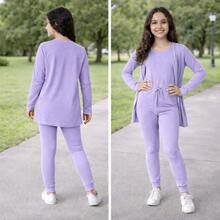 Children's Cold Weather Set For Girls: Charming And Comfortable (4 To 14 Years Old) - Red Violet - View 8