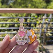 1个可爱猫须收集瓶，猫咪花瓶，亚克力冰箱贴彩色装饰品，高品质创意家居装饰，送给爱猫人士的礼物，纪念品 - 均碼 - 查看 6