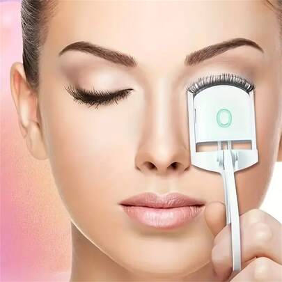 ABS Electric Eyelash Curler, Household Electric Eyelash Curler, Electric Heated Silicone Material, Anti-Scald Design, Smart Auto Power-Off. 10s Fast Heating, Dual Temperature Control, Easy To Use, USB Rechargeable, Long Lasting Battery Life. Portable Modern Beauty Eye Care Device, Makeup Tool.