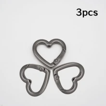 1Pc/3Pcs Heart-Shaped Spring Buckle Metal Open Ring DIY Jewelry Accessories Keychain Hook Bag Hanging Ring Connector - Multicolor - View 15