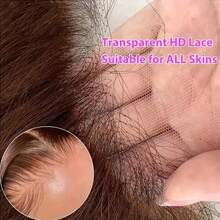 直发蕾丝前假发 #4 巧克力色混纺发 13x4 13*6 高清透明蕾丝前假发 女士 5x5 即戴即用 无胶巴西原生发蕾丝前假发 200% 密度 预先拔毛 带婴儿发际线 - S4 - 查看 11