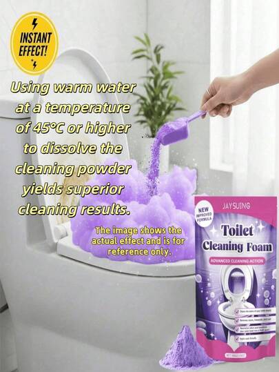 JAYSUING Powerful Toilet Cleaner Powder - Stain Remover & Household Cleaning Essential. Magic Foaming Action For Deep Cleaning, Descaling, And Eliminating Urine Stains, Limescale, And Rust. Bathroom Deodorizer With A Fresh Scent. Restores A Sparkling Shine. Instantly Effective & Easy To Use. A Must-Have Daily Cleaning Tool For Every Home - Toilet Freshening Kit.