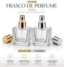 Luxury 50ml Cube Perfume Bottle Set With Gold And Silver Spray Valve - Glass Perfume Bottles - 銀色 - 查看 1