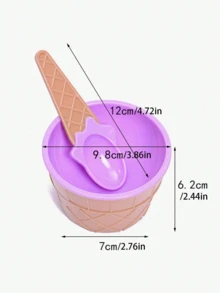 1/2/4件套,随机颜色可重复使用冰淇淋碗带勺子,儿童冰淇淋碗,生日派对用品,派对装饰,创意冰淇淋布丁甜点碗,适用于婚礼、生日、毕业典礼、厨房用品、冰淇淋模具、生日礼物、圣诞礼物、圣诞装饰、圣诞派对用品 - 彩色 - 查看 10