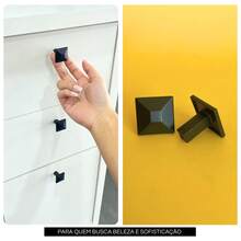 Kit Of 2 Small Pyramid Handles 25mm For Drawers And Cabinets, Made Of Zamac Metal, High Quality - Black - View 2