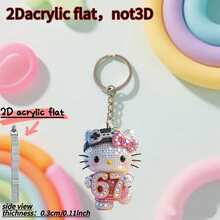 1 móc khóa acrylic 2D hình dáng dễ thương số 67, tiện dụng và trang trí, quà tặng Giáng sinh, thích hợp cho chìa khóa xe, ba lô và ví. - Nhiều màu - Xem 7