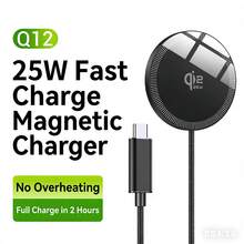 Sạc không dây từ tính cho ô tô, sạc điện thoại di động 25W Qi2, đế sạc không dây từ tính sạc nhanh, tương thích MagSafe cho điện thoại thông minh IOS, thiết kế hợp kim nhôm siêu mỏng 5.3mm, giao diện Type-C, có các màu cam, bạc, đen, quà tặng mùa xuân/lễ Phục sinh. - đen - Xem 6