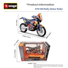 Burago 1:18 Motorcycle Racing Toy Model, KTM Red Bull, Honda, Ducati, Gresini Team, Motorcycle Simulation Alloy Figurine Collection Gift - Multicolor - View 7