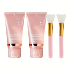 Collagen Overnight Peel-Off Mask (2-Pack): Formulated With Potent Collagen Ingredients, This Mask Deeply Penetrates The Pores To Effectively Minimize Their Appearance, Boost Elasticity, Smooth Wrinkles, Address Sagging Pores, And Moisturize And Firm The Skin-Thereby Combating Skin Laxity. (Includes 2 Complimentary Jelly Brushes.) - 2-pack - 查看 11
