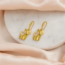 1 par de pendientes con colgante de zorro retro y lindo, joyería de moda estilo bohemio adecuada para uso diario y fiestas - Amarillo Oro - Ver 5