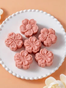 6件套花形烘焙模具套装，包含1个裱花袋和5个花形模具，蛋糕制作DIY烘焙工具，饼干模具，厨房烘焙配件，小型厨房工具，完美的烘焙用品 - 彩色 - 查看 3