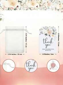 Bộ quà tặng cô dâu 30 món/10 set - Gương nhựa họa tiết hoa hồng, thiệp cảm ơn và túi vải organza - Hoàn hảo cho quà tặng khách dự đám cưới và quà tặng cho phù dâu, quà Ngày của Mẹ, quà tốt nghiệp. - hoa hồng - Xem 3
