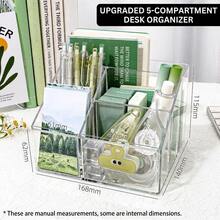 1 hộp đựng bút 5 ngăn bằng acrylic trong suốt, hộp đựng đồ dùng văn phòng dung tích lớn dành cho nữ sinh, học sinh, và đựng cọ trang điểm. - Nhiều màu - Xem 8